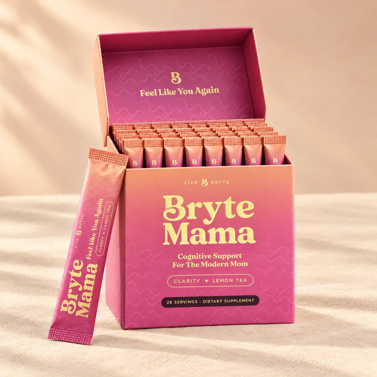 BryteMama box, open, with stick packs